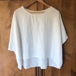 Elizabeth Suzann Linn Tee in Ivory Midweight Linen